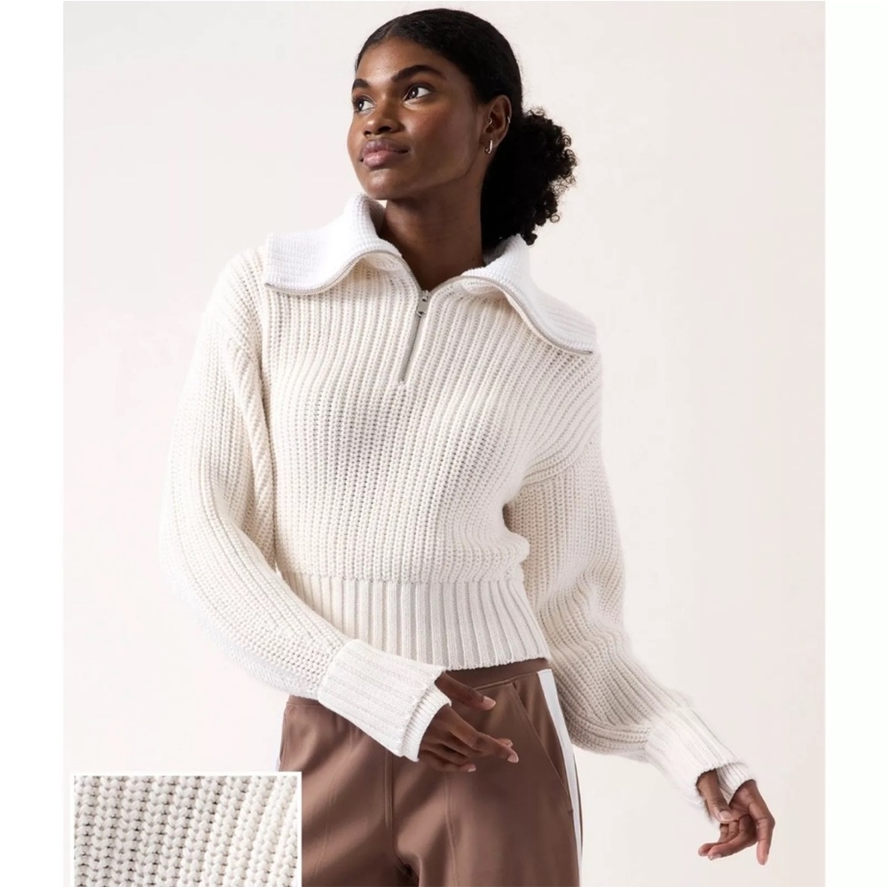 Athleta Alder sweater magnolia white